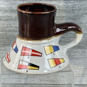 Nautical Flags Coffee Mug 1979 Bearly Surviving Made In California USA Signal